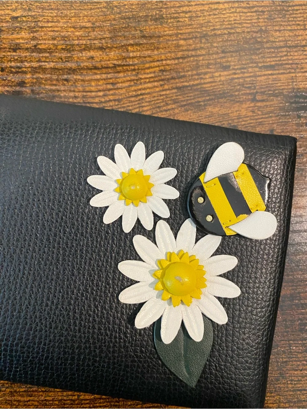kate spade Black Daisy Bee Crossbody Phone Pouch